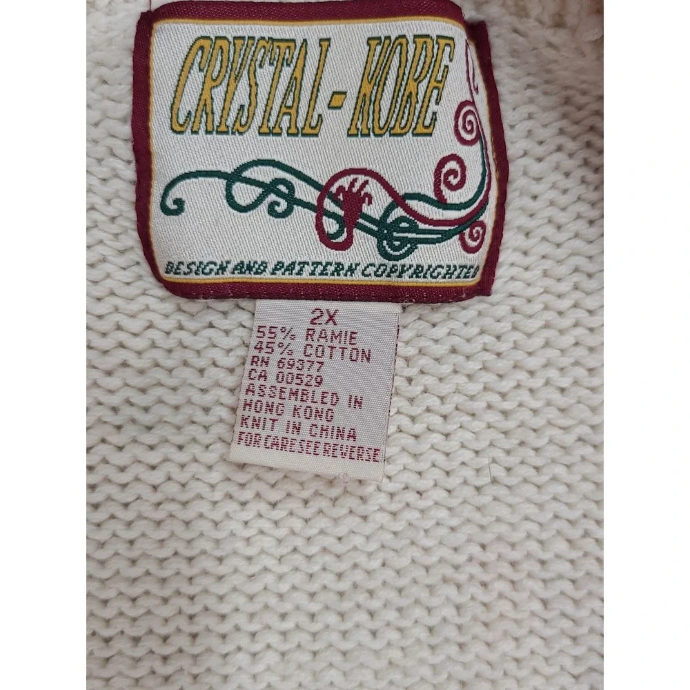 Vintage 1990s Knitted Sweater Vest Kitchen Theme Cottagecore Sz 2X Grandmacore - Picture 7 of 10